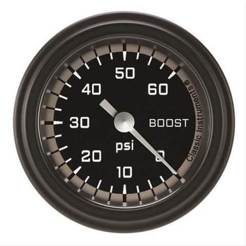 Classic Instruments Auto Cross Gray Series Gauges AX143GBLF Boost Gauge, AUT CRS GRY 2" BOOST, 60psi ELECT, FULL SWEEP