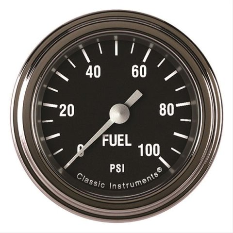 Classic Instruments Hot Rod Series Gauges HR146SLF Fuel Pressure Gauge, HOT ROD 2" FUEL PRES 100psi ELEC FULL SWEEP