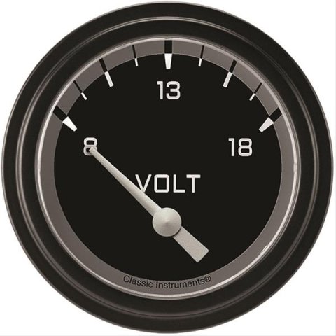 Classic Instruments Auto Cross Gray Series Gauges AX230GBLF Gauge, Series, Voltmeter, 2 5/8 in., Low Step Bezel, Analog, Electrical, Each