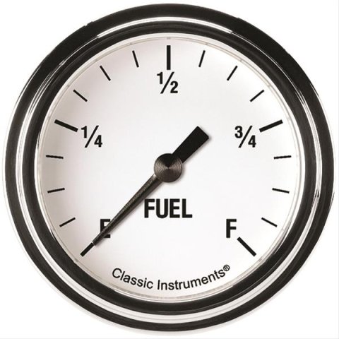 Classic Instruments White Hot Series Gauges WH309SLF Gauge, Series, Fuel Level, Prgrammable, 2 5/8 in., Analog, Electrical, Each