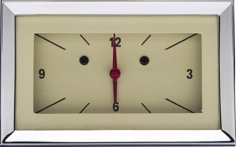 Classic Instruments 1957 Chevy Electric Clocks CH57CLT Gauge, 57 Style, Clock, 12 hours, Rectangular, Tan Face, Analog, Electric, Chevy, Each