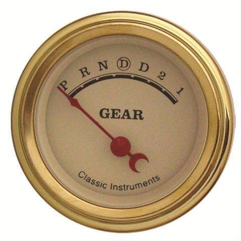 Classic Instruments Gear Selector Gauges VT06GLF Gauge, Vintage, Selector, with Overdrive, 2 1/8 in. Diameter, Cream Face, Each