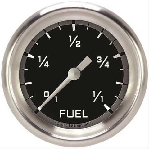 Classic Instruments Auto Cross Gray Series Gauges AX309GAPF Gauge, Series, Performance Bezel, Fuel Level, Empty/Full, Programmable, 2 5/8 in., Analog, Electrical, Each