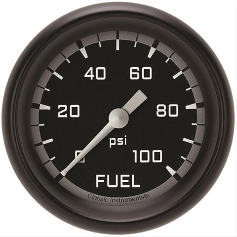 Classic Instruments Auto Cross Gray Series Gauges AX346GBPF Gauge, Series, Fuel Pressure, 0-100 psi, 2 5/8 in., Performance Bezel, Analog, Electrical, Each