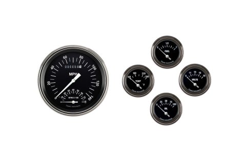 Classic Instruments 1961-66 Ford E-Series Hot Rod Gauge Sets FV61HR65 Gauges, Series, Speedtachular, Fuel Level, Oil Pressure, Voltmeter, Water Temperature, Short-Sweep, Ford, E-Series, Set of 5