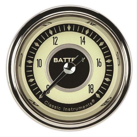 Classic Instruments Nostalgia VT Series Gauges NT130SHC Volt Gauge, NOSTALGIA 2" VOLT FULL SWEEP