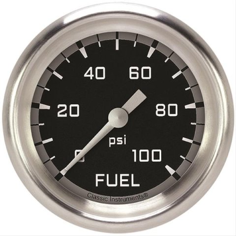 Classic Instruments Auto Cross Gray Series Gauges AX346GAPF Gauge, Series, Fuel Pressure, 0-100 psi, 2 5/8 in., Performance Bezel, Analog, Electrical, Each