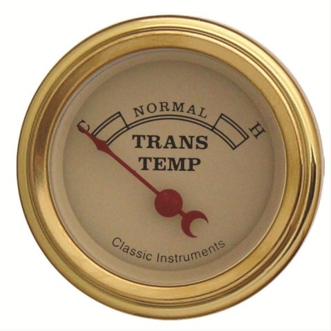 Classic Instruments Vintage Series Gauges VT27GLC Gauge, Series, Transmission Temperature, 140-280 degrees F, 2 1/8 in., Tan Face, Analog, Electrical