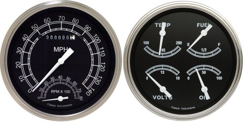 Classic Instruments 1947-53 Chevy Pickup Package Gauge Sets for 1947-1953 SEDAN DELIVERY, TRUCK, 1950-1953 TRUCK - CT47TR62 Gauges, Traditional, Electronic, Water Temperature, Volt, Oil Pressure, Fuel Level, Speedometer, Tach,