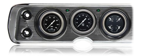 Classic Instruments 1964-65 Chevelle Package Gauge Sets CV64HR Gauges, Hot Rod Style, Speedometer, Tach, Water Temperature, Fuel Level, Black Face, Analog, Chevy, Kit