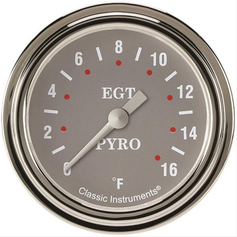 Classic Instruments SG Series Gauges SG398SLF Gauge, Analog, Series, EGT, 0-1600 Degree F, 2 5/8 in. Diameter, Gray Face, Full Sweep, Each