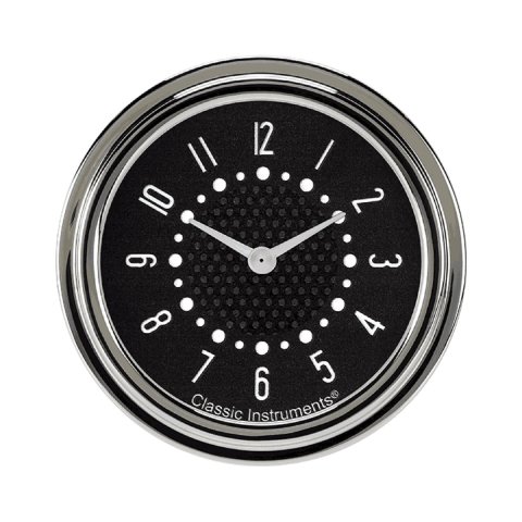Classic Instruments Bel Era III Clocks BET92B Gauge, Analog, Series, Clock, 12 Hour, 2 5/8 in. Diameter, Black Face, Full Sweep, Each