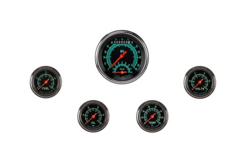 Classic Instruments G-Stock Series Gauge Sets GS135SLF Set, G/Stock, 3 3/8 in. Ultimate, 2 1/8 in. Fuel, Oil, Temp, Volts, Set of 6