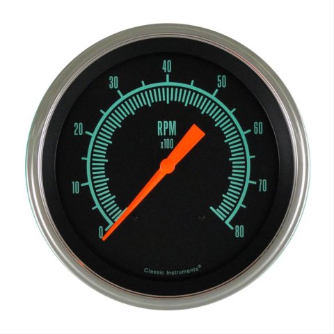 Classic Instruments G-Stock Series Tachometers GS71SLC Gauge, Series, Tachometer, 0-8,000 rpm, 5 in., Black Face, Analog, Electrical, Each