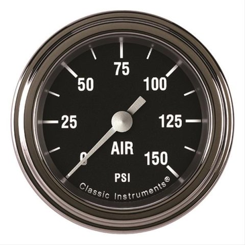 Classic Instruments Hot Rod Series Gauges HR118SLF Air Pressure Gauge, HOT ROD 2" AIR PR 150psi ELECT, FULL SWEEP