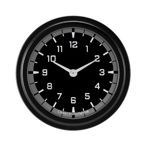 Classic Instruments Auto Cross Gray Series Gauges AX92GBLF Gauge, Analog, AutoCross Series, Clock, 12 Hour, 2 5/8 in. Diameter, Black/Gray Face, Full Sweep, Each