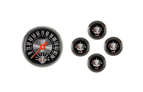 Classic Instruments 1957-60 Ford Truck OE-Style Gauge Sets FT57OE65 Gauges, Series, Speedtachular, Fuel Level, Oil Pressure, Voltmeter, Water Temperature, Short-Sweep, Ford, Truck, Set of 5