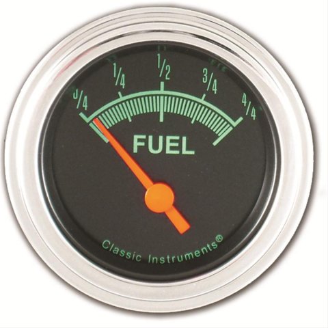 Classic Instruments G-Stock Series Gauges GS11SLC Gauge, Series, Fuel Level, Empty-Full, 2 1/8 in., Black Face, Analog, Electrical, Each