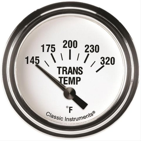 Classic Instruments White Hot Series Gauges WH227SLF Gauge, Series, Transmission Temperature, 145-320 Degrees F, 2 5/8 in., Analog, Electrical, Each