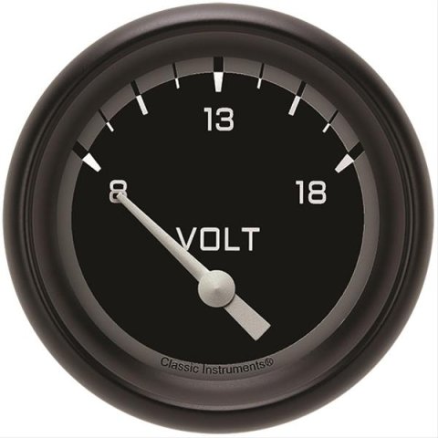 Classic Instruments Auto Cross Gray Series Gauges AX230GBPF Gauge, Series, Voltmeter, 2 5/8 in., Performance Bezel, Analog, Electrical, Each
