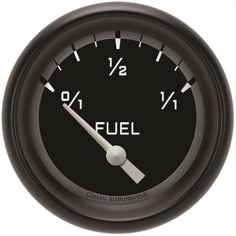 Classic Instruments Auto Cross Gray Series Gauges AX212GBPF Gauge, Series, Performance Bezel, Fuel Level, Empty/Full, 0 Ohms/90 Ohms, 2 5/8 in., Analog, Electrical, Each