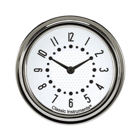 Classic Instruments Bel Era III Clocks BET92W Gauge, Analog, Series, Clock, 12 Hour, 2 5/8 in. Diameter, White Face, Full Sweep, Each