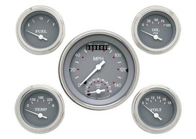 Classic Instruments SG Series Gauge Sets SG35SLC Gauges, SG, Speedometer, Tach, Water Temperature, Fuel Level, Voltmeter, Gray Face, Analog, Set of 5
