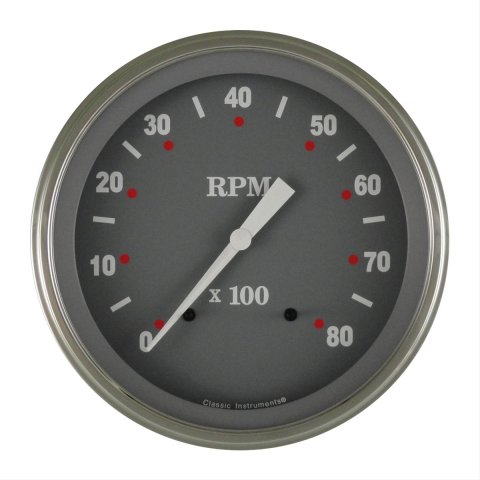 Classic Instruments SG Series Tachometers SG71SLC Gauge, Series, Tachometer, 0-8,000 rpm, 5 in., Gray Face, Analog, Electrical, Each