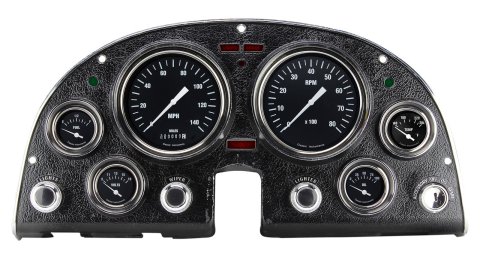 Classic Instruments 1963-67 Corvette Package Gauge Sets CO63HR Gauges, Hot Rod Style, Speedometer, Tach, Water Temperature, Fuel Level, Black Face, Analog, Chevy, Kit