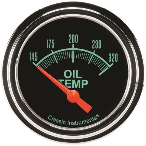 Classic Instruments G-Stock Series Gauges GS228SLF Gauge, Series, Oil Temperature, 145-320 Degrees F, 2 5/8 in., Analog, Electrical, Each