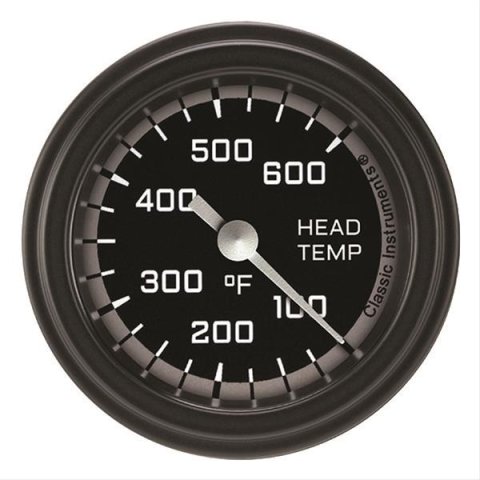 Classic Instruments Auto Cross Gray Series Gauges AX197GBLF Gauge, Series, Cylinder Head Temperature, 100-600 Degrees F, 2 1/8 in., Black/Gray Face, Analog, Electrical, Each