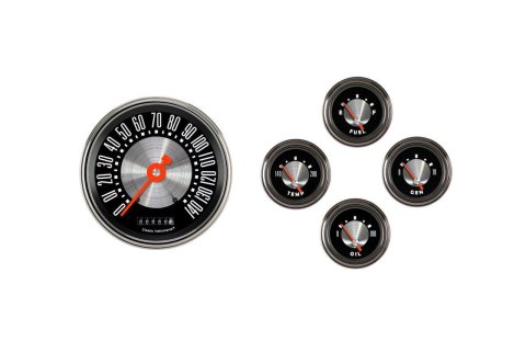 Classic Instruments 1957-60 Ford Truck OE-Style Gauge Sets FT57OE54 Gauges, Speedometer, Fuel Level, Oil Pressure, Voltmeter, Water Temperature, Short-Sweep, Ford, Truck, Set of 5