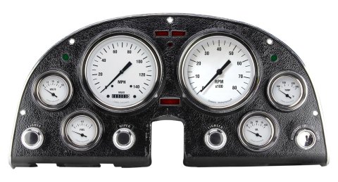 Classic Instruments 1963-67 Corvette Package Gauge Sets CO63WH Gauges, White Hot Style, Speedometer, Tach, Water Temperature, Fuel Level, White Face, Analog, Chevy, Kit