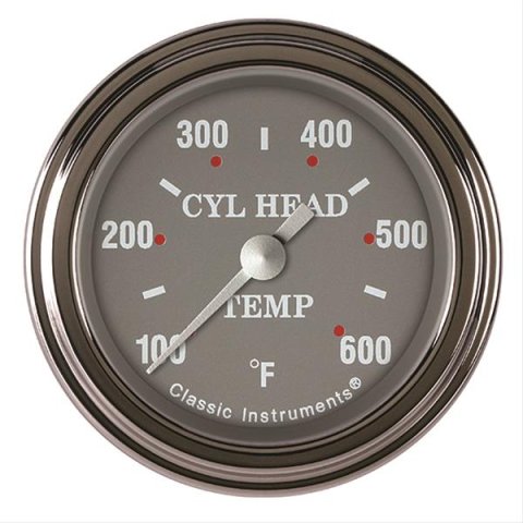 Classic Instruments SG Series Gauges SG197SLF Gauge, Analog, Series, Cylinder Head Temp, 100-600 Degree F, 2 1/8 in. Diameter, Gray Face, Full Sweep, Each