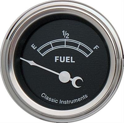 Classic Instruments Traditional Series Gauges TR11SLF Gauge, Series, Analog, Fuel Level, Empty-Full, 2 1/8 in. Diameter, Black Face, Electrical, Each