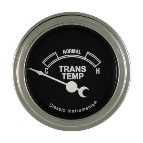 Classic Instruments Traditional Series Gauges TR27SLF Gauge, Traditional, Analog, Transmission Temperature, 140-280 degrees F, 2 1/8 in., Black Face, Electrical