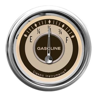 Classic Instruments Nostalgia VT Series Gauges NT12SHC Gauge, Series, Fuel Level, Empty-Full, 2 1/8 in., Beige Face, Analog, Electrical, Each