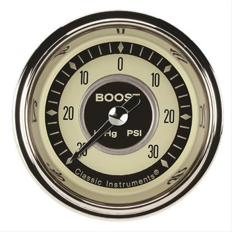 Classic Instruments Nostalgia VT Series Gauges NT141SHC Boost/Vacuum Gauge, NOSTALGIA 2" BOOST/VAC ELECTRIC, FULL SWEEP