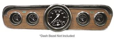 Classic Instruments 1965-66 Mustang Package Gauge Sets MU65HR35 Gauges, Analog, Speedometer, Oil Pressure, Water Temperature, Fuel Level, Black Face, Electronic, Ford, Set
