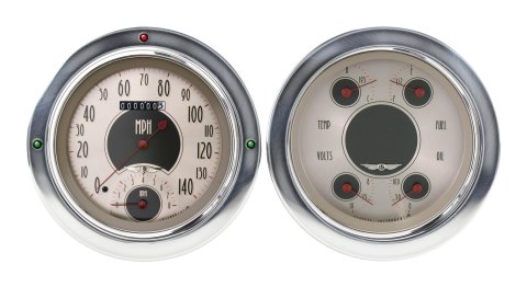 Classic Instruments 1954-55 Chevy Pickup Package Gauge Sets CT54AN62 Gauges, All American Nickel, Electronic, Water Temp, Volt, Oil Pressure, Fuel Level, Speedo, Tach,