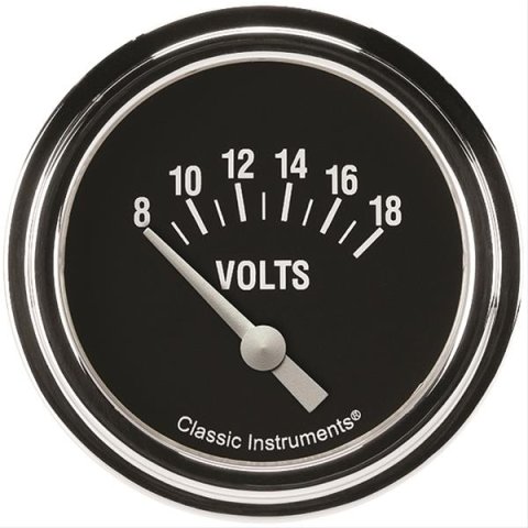 Classic Instruments Hot Rod Series Gauges HR230SLF Gauge, Series, Voltmeter, 8-18V, 2 5/8 in., Analog, Electrical, Each
