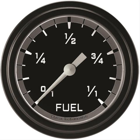 Classic Instruments Auto Cross Gray Series Gauges AX309GBLF Gauge, Series, Fuel Level, Empty/Full, Programmable, 2 5/8 in., Low Step Bezel, Analog, Electrical, Each