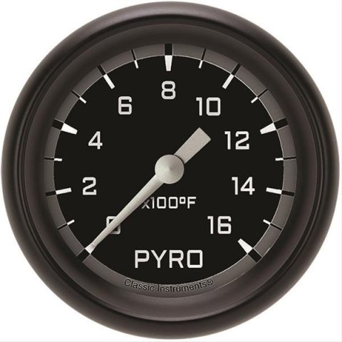 Classic Instruments Auto Cross Gray Series Gauges AX398GBPF Gauge, Series, Pyrometer, 0-1,600 Degree F, 2 5/8 in., Low Step Bezel, Analog, Electrical, Each