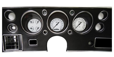 Classic Instruments 1970-72 Chevelle Package Gauge Sets CV70CW Gauges, White, Direct Fit, Chevy, Chevelle, SS, 1970-1972, Speedometer, Tachometer, Fuel, Oil Pressure, Water Temperature, Volt, Kit