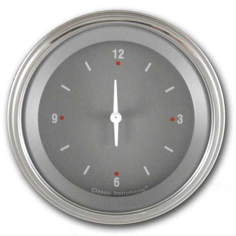 Classic Instruments SG Series Gauges SG93SLF Gauge, Series, Clock, 12 hours, 3 3/8 in., Gray Face, Analog, Electrical, Each
