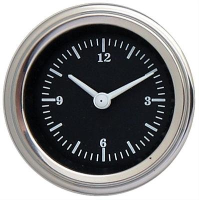 Classic Instruments Hot Rod Series Gauges HR90SLF Gauge, Series, Clock, 12 hours, 2 1/8 in., Black Face, Flat-style Lens, Analog, Each