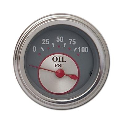 Classic Instruments Silver Series Gauges SS81SLC Gauge, Series, Oil Pressure, 0-100 psi, 2 1/8 in., Face, Analog, Electrical, Each
