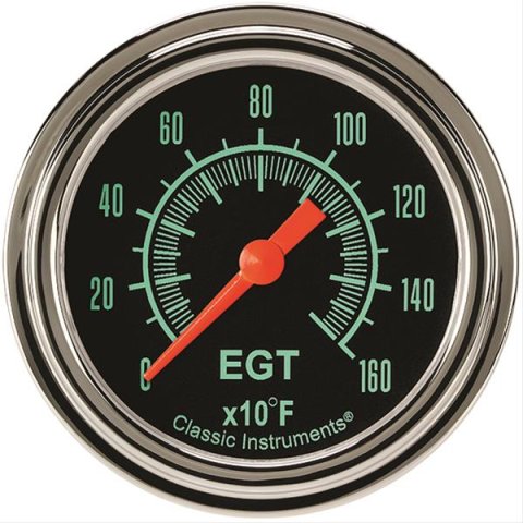 Classic Instruments G-Stock Series Gauges GS398SLF Gauge, Series, Pyrometer, 0-1,600 Degrees F, 2 5/8 in., Analog, Electrical, Each
