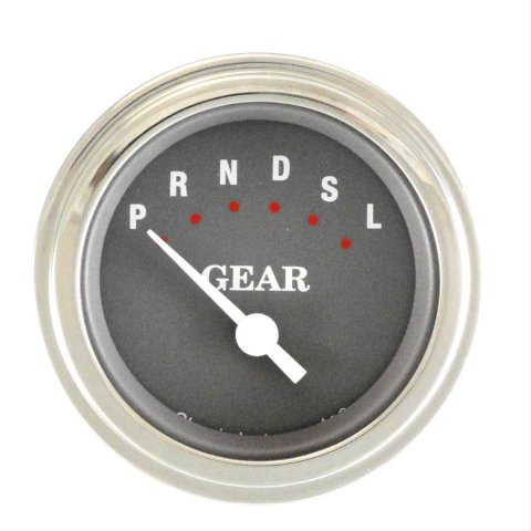 Classic Instruments Gear Selector Gauges SG07SLC Gauge, Selector, Round, Dash Mount, 2 1/8 in., Gray Face, Polished Bezel, without Overdrive, Each