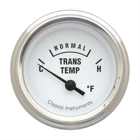 Classic Instruments White Hot Series Gauges WH27SLF Gauge, Series, Transmission Temperature, 140-280 degrees F, 2 1/8 in, Face, Analog, Electrical